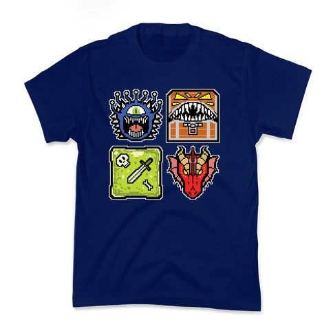 Pixel DnD Monsters Kid's Tee